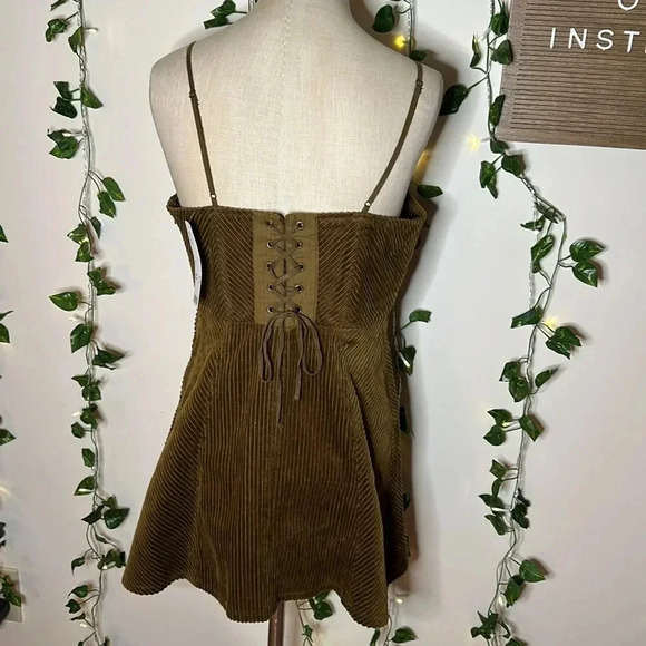 Urban Outfitters Kensie Corduroy Lace Back Mini Dress NWT - Picture 9 of 9